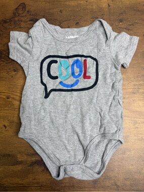 ⭐️5 for $20⭐️ Monkey Bars Gray "Cool" Graphic Baby One-Piece Onesie 18M
